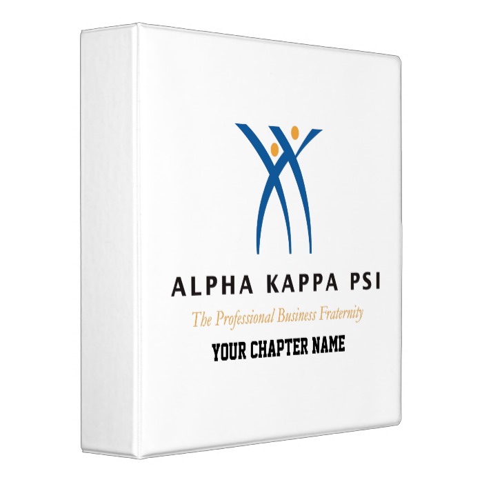 Alpha Kappa Psi Name and Logo 3 Ring Binder - text.