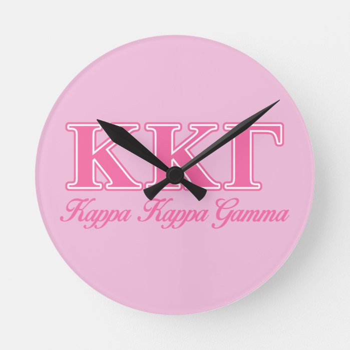 Onze onderneming Scorch altijd Kappa Kappa Gamma Pink Letters Round Clock - Custom College Gear